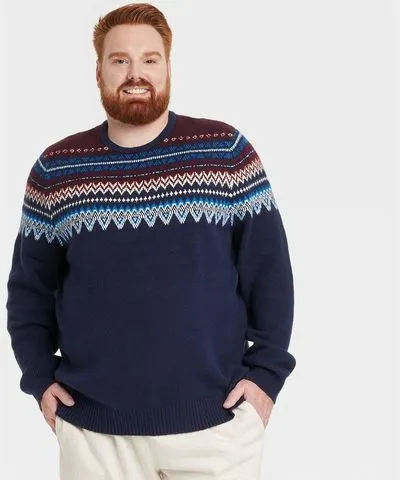 Goodfellow & Co Men's Big & Tall Holiday Crewneck Pullover Sweater