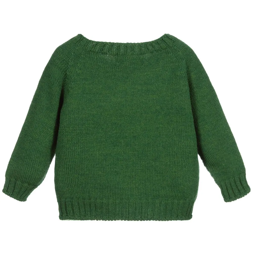 Green Wool Snowflake Sweater