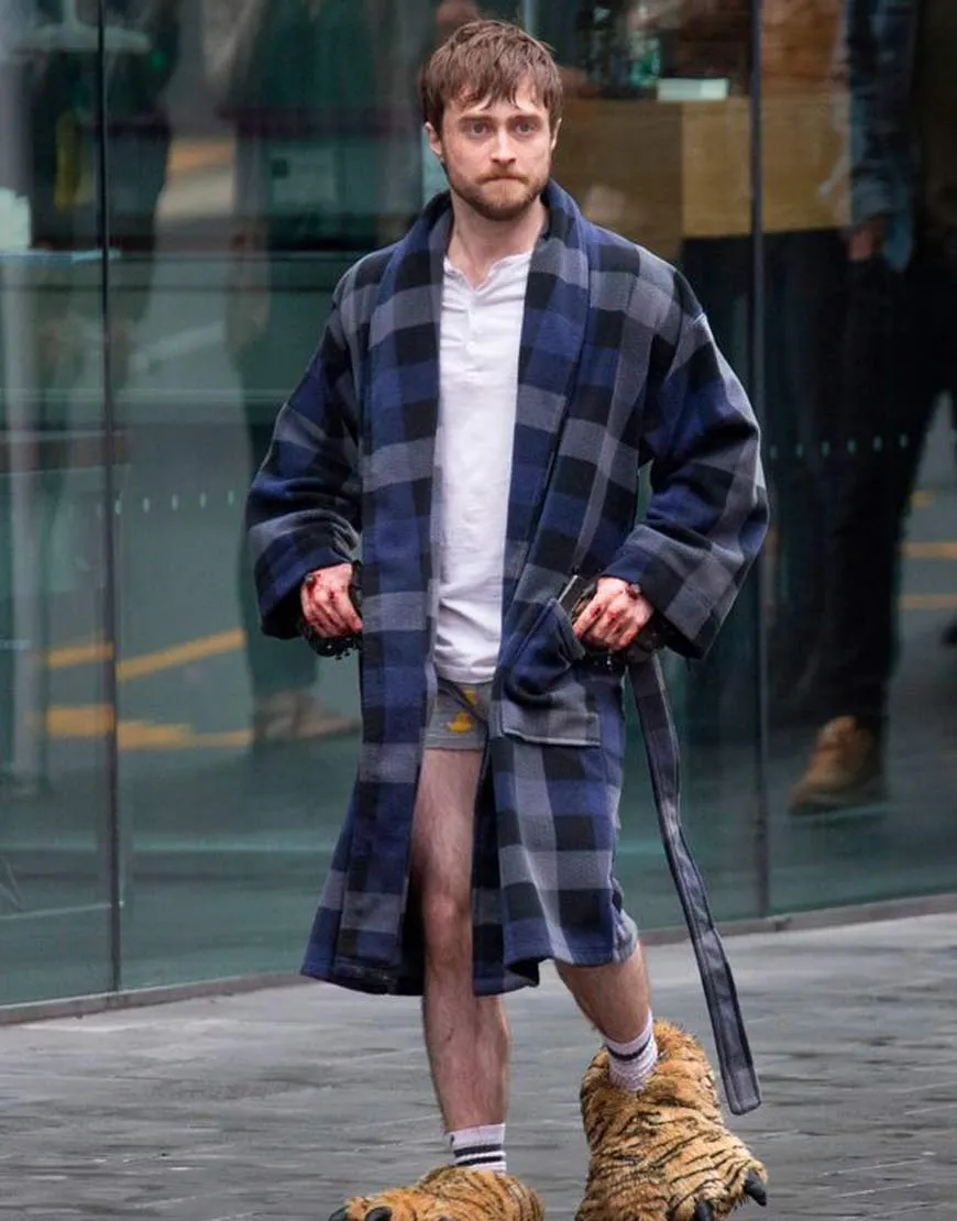 Guns Akimbo Daniel Radcliffe Coat | Miles Long Woolen Coat | 40% OFF