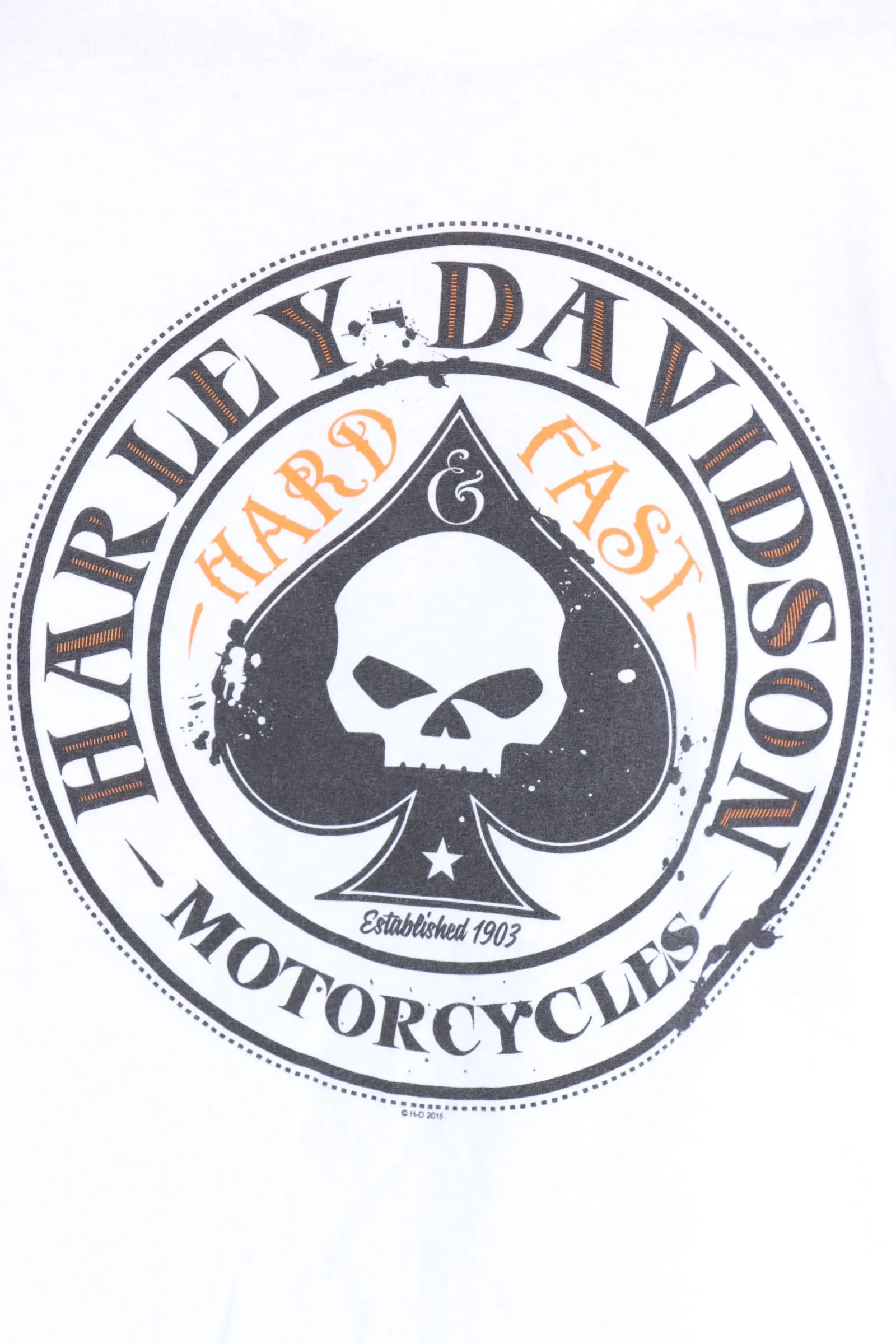 HARLEY DAVIDSON Skull Spade 'Hard & Fast' Germany Front Back Tee (M)