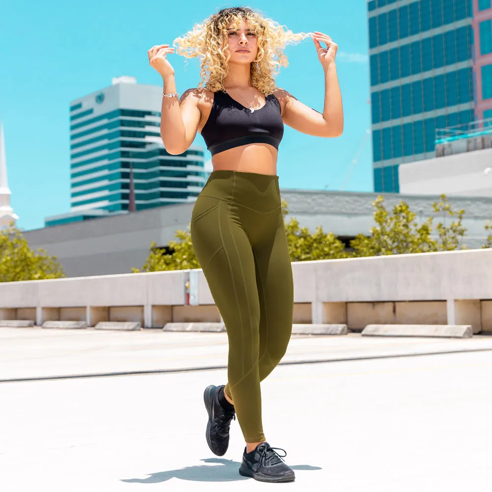 Heart Booty Leggings- Army Green