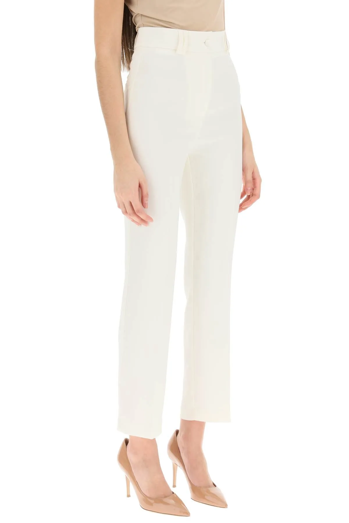 Hebe Studio 'Loulou' Cady Trousers   White