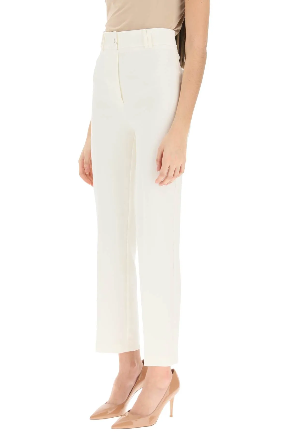 Hebe Studio 'Loulou' Cady Trousers   White