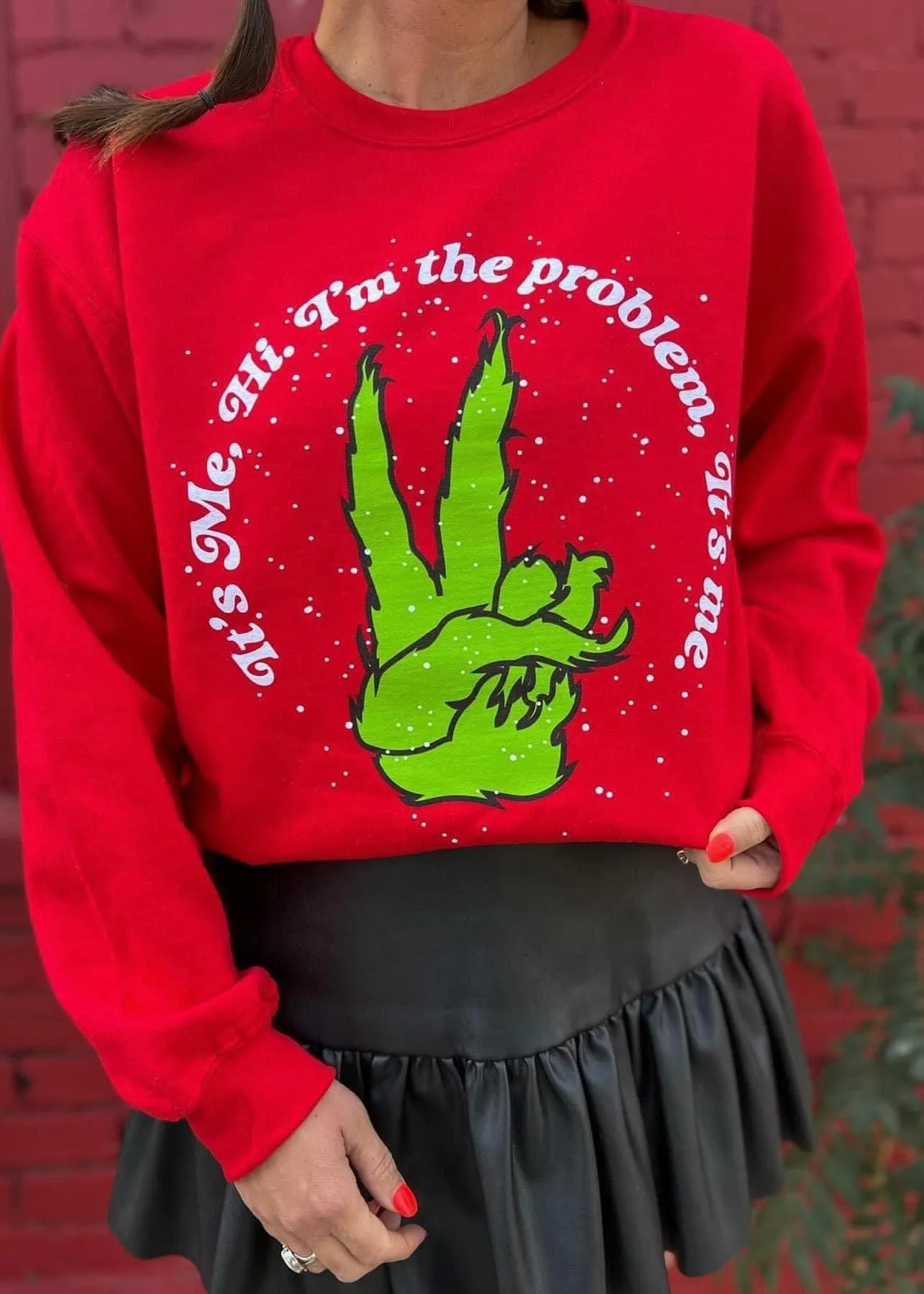 I'm The Problem  Grinch Sweatshirt | Red