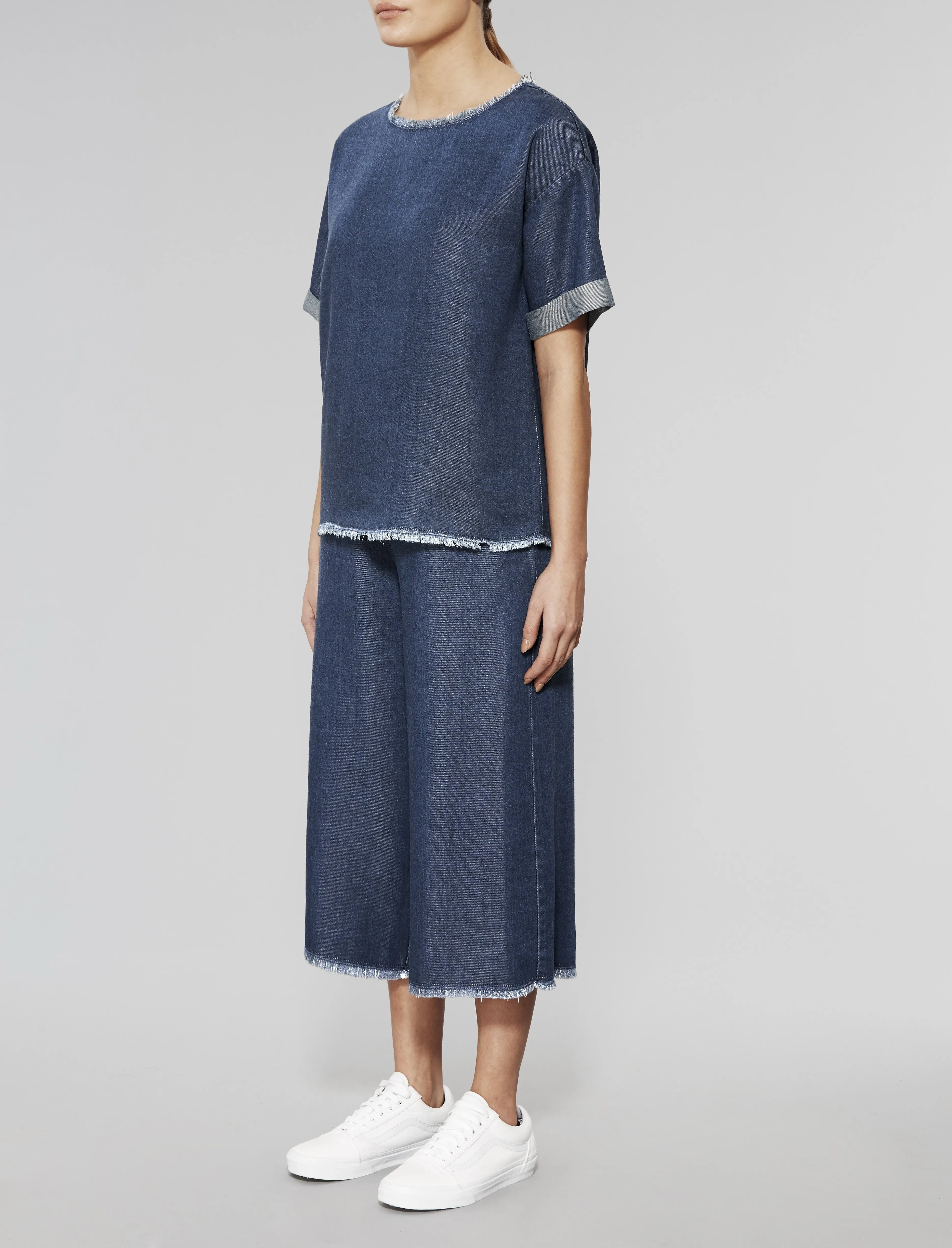 Indigo Oversized Stream Tencel Tee