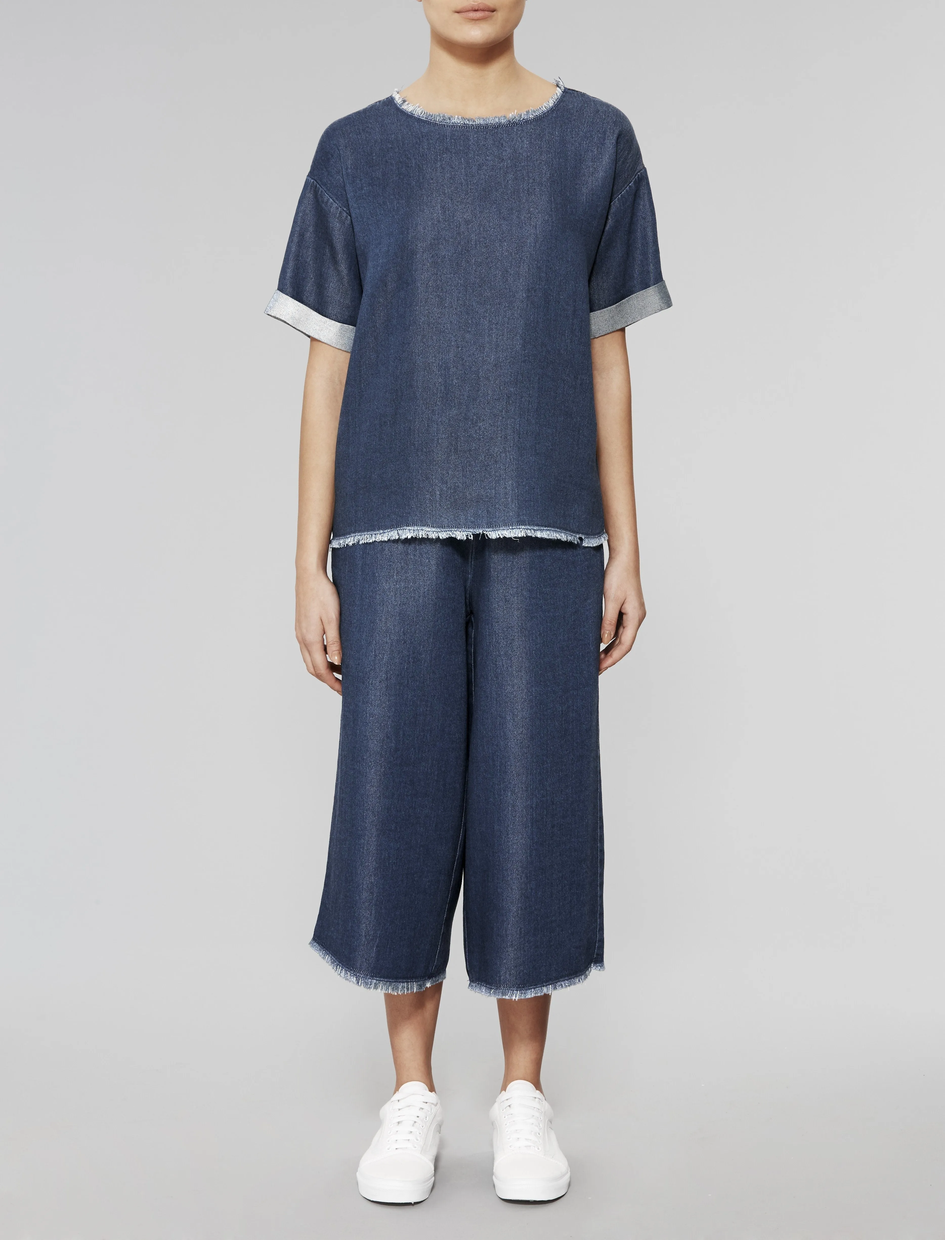 Indigo Oversized Stream Tencel Tee