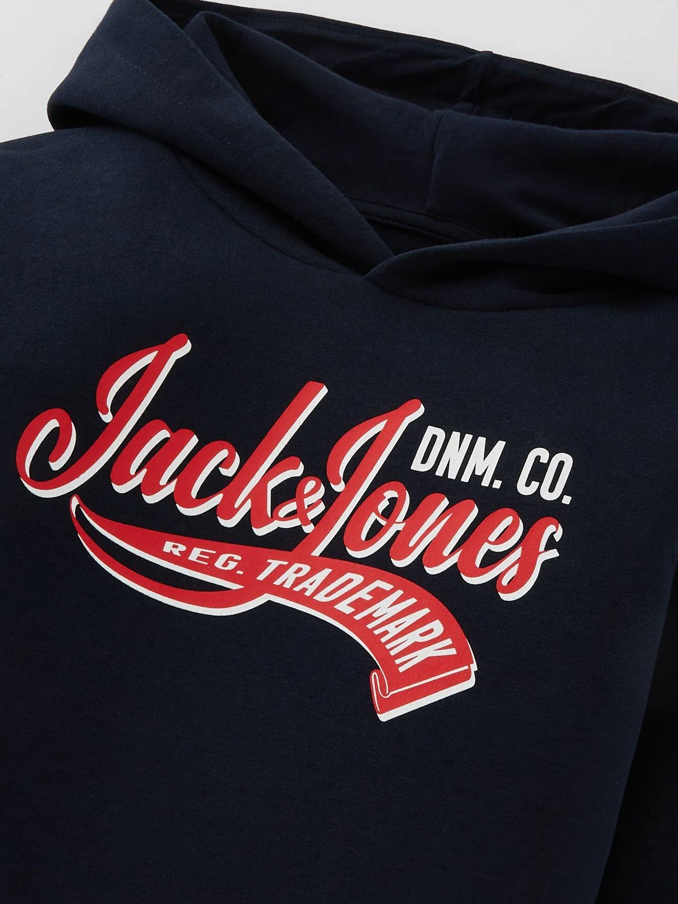 Jack & Jones Junior Boys Logo 2 Colour Sweat Hoody - Navy Blazer