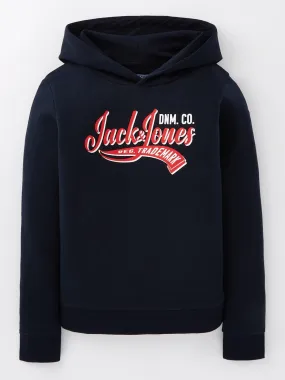 Jack & Jones Junior Boys Logo 2 Colour Sweat Hoody - Navy Blazer