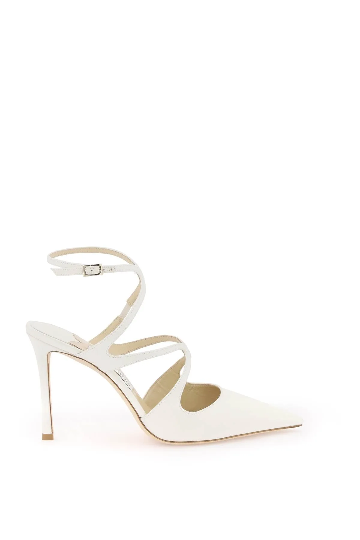 JIMMY CHOO Elegant Satin Pumps with Adjustable Ankle Strap - 95mm Heel