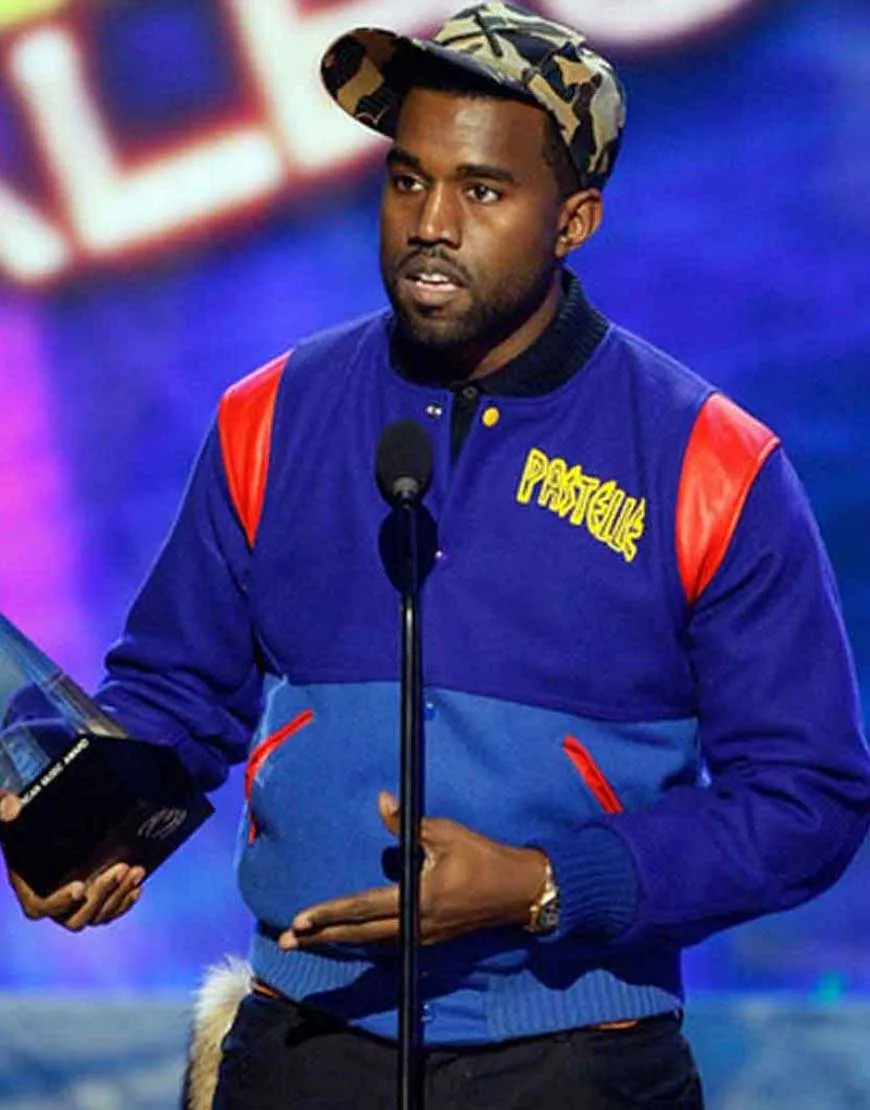 Kanye West Pastelle Jacket - Blue Baseball Varsity Jacket