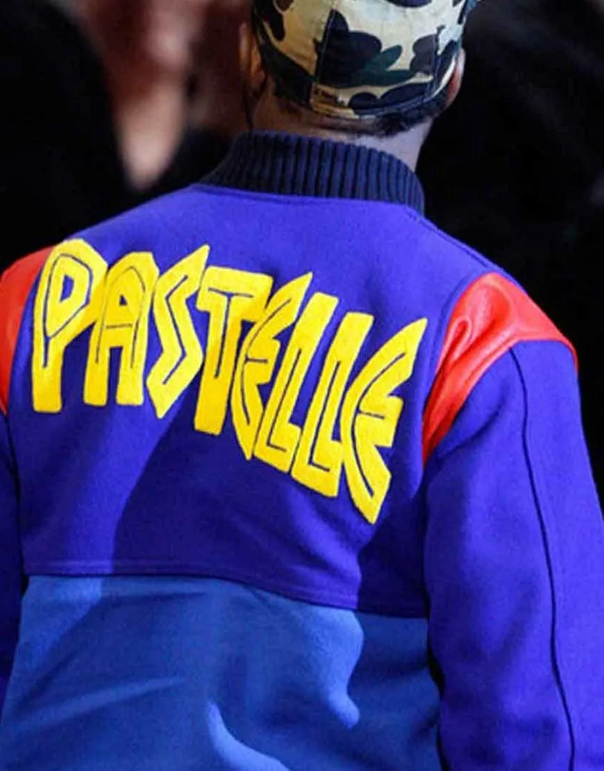 Kanye West Pastelle Jacket - Blue Baseball Varsity Jacket