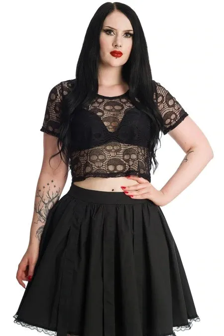 Lace Skull Net Short Sleeve