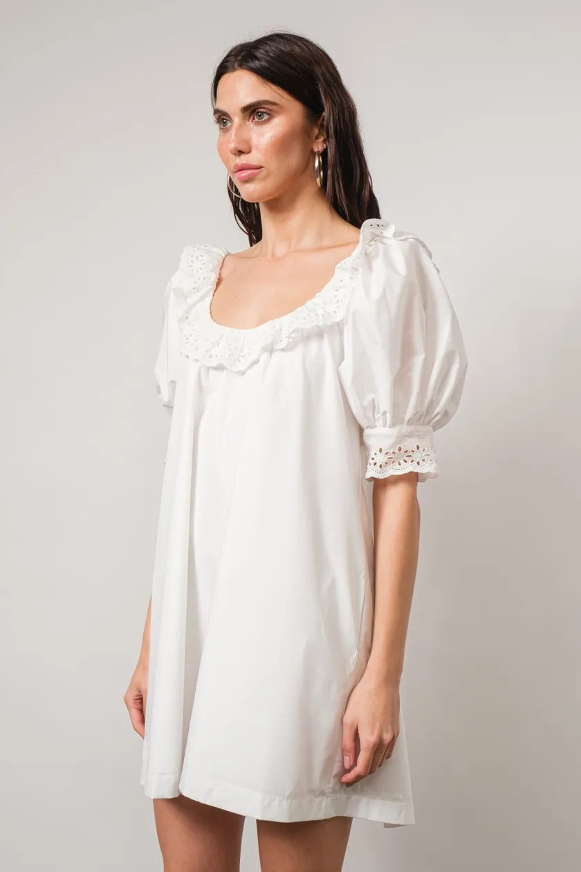 Lace Trimmed Shift Dress