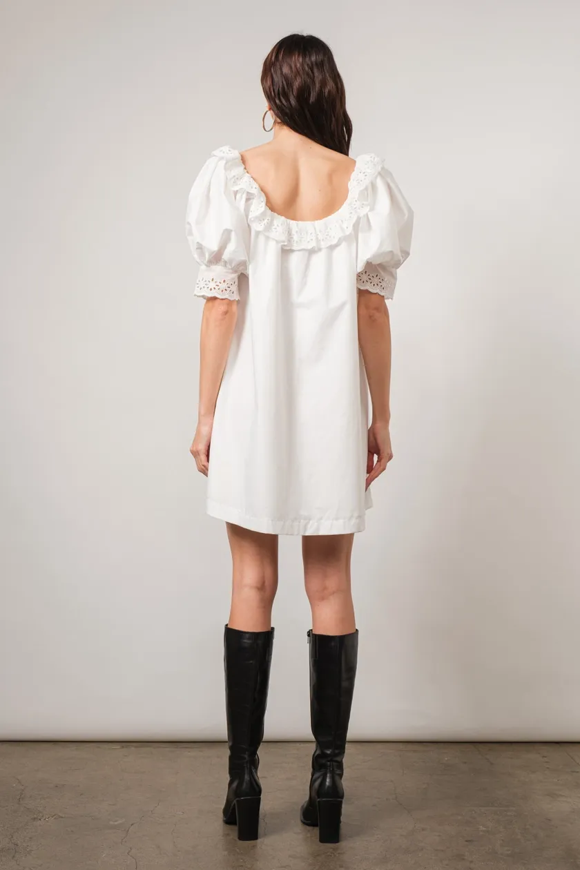 Lace Trimmed Shift Dress