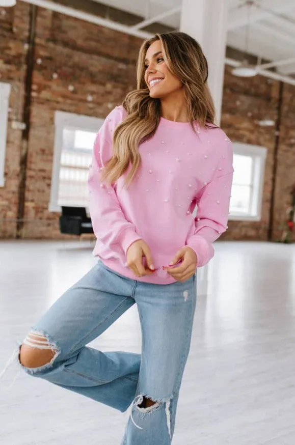 LEO PEARL ROUND NECK SWEATSHIRT | BONBON