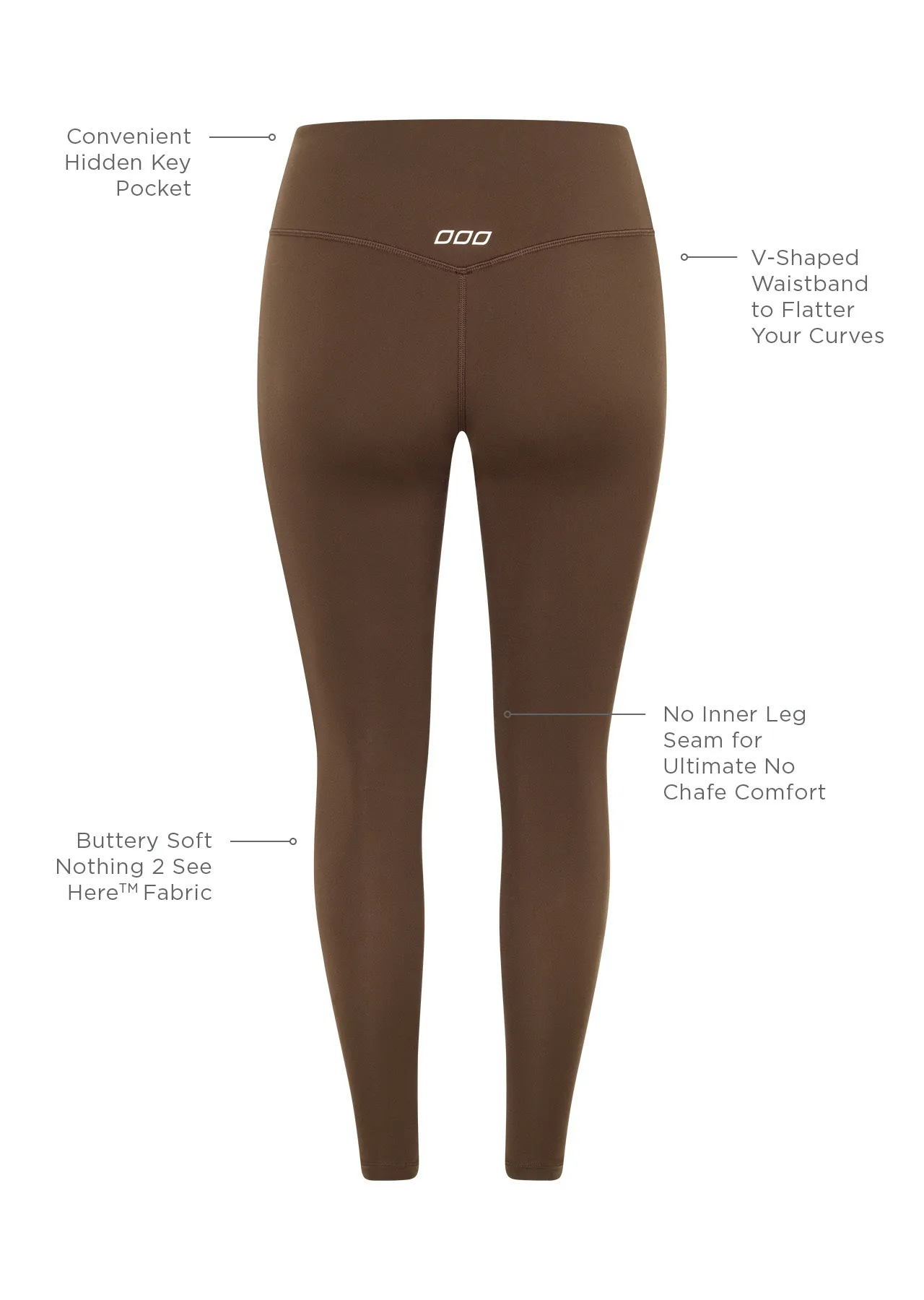 Lotus No Chafe Ankle Biter Leggings | Brown | Tights and Leggings | Lorna Jane New Zealand