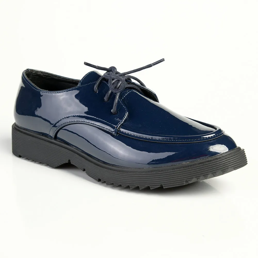 Madison Peggy Lace Up Boyfriend Shoe -navy