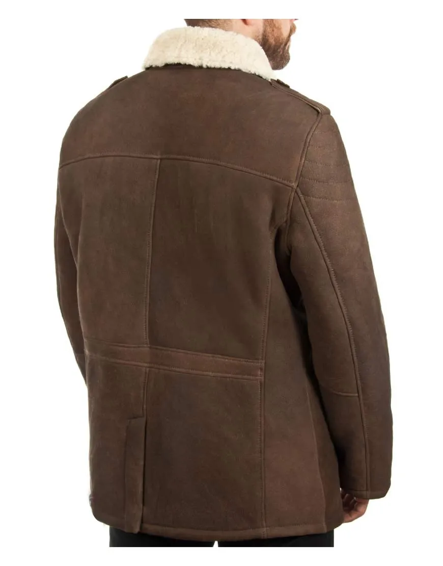 Mens 100% Real Leather Sheepskin Shearling Coat - UJackets