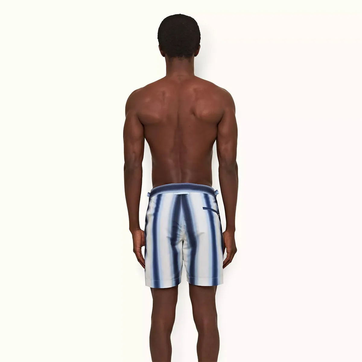 Orlebar Brown - Bulldog Striped Swim Shorts in Sea Mist