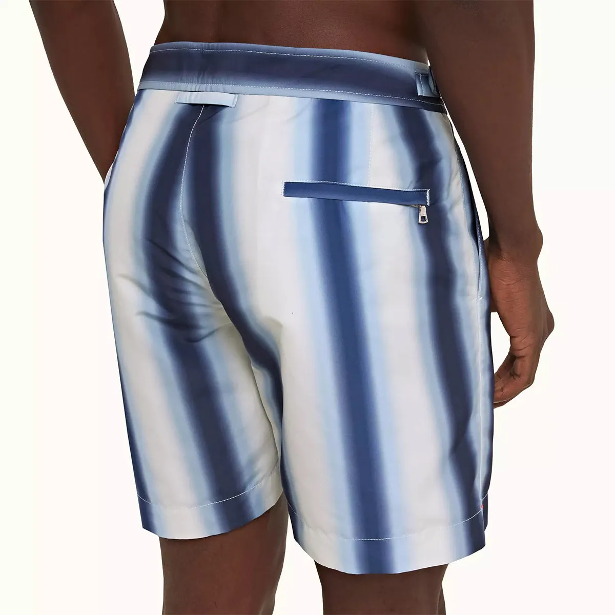 Orlebar Brown - Bulldog Striped Swim Shorts in Sea Mist