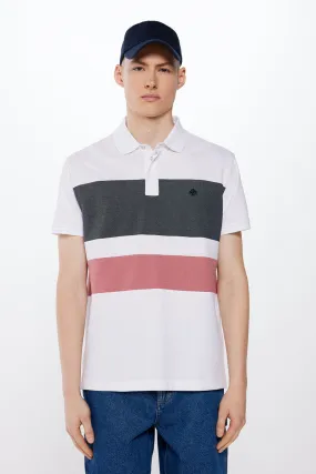 Piqué patterned polo shirt - White