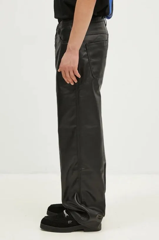 PLEASURES cotton trousers Latex Formula black color P24F039