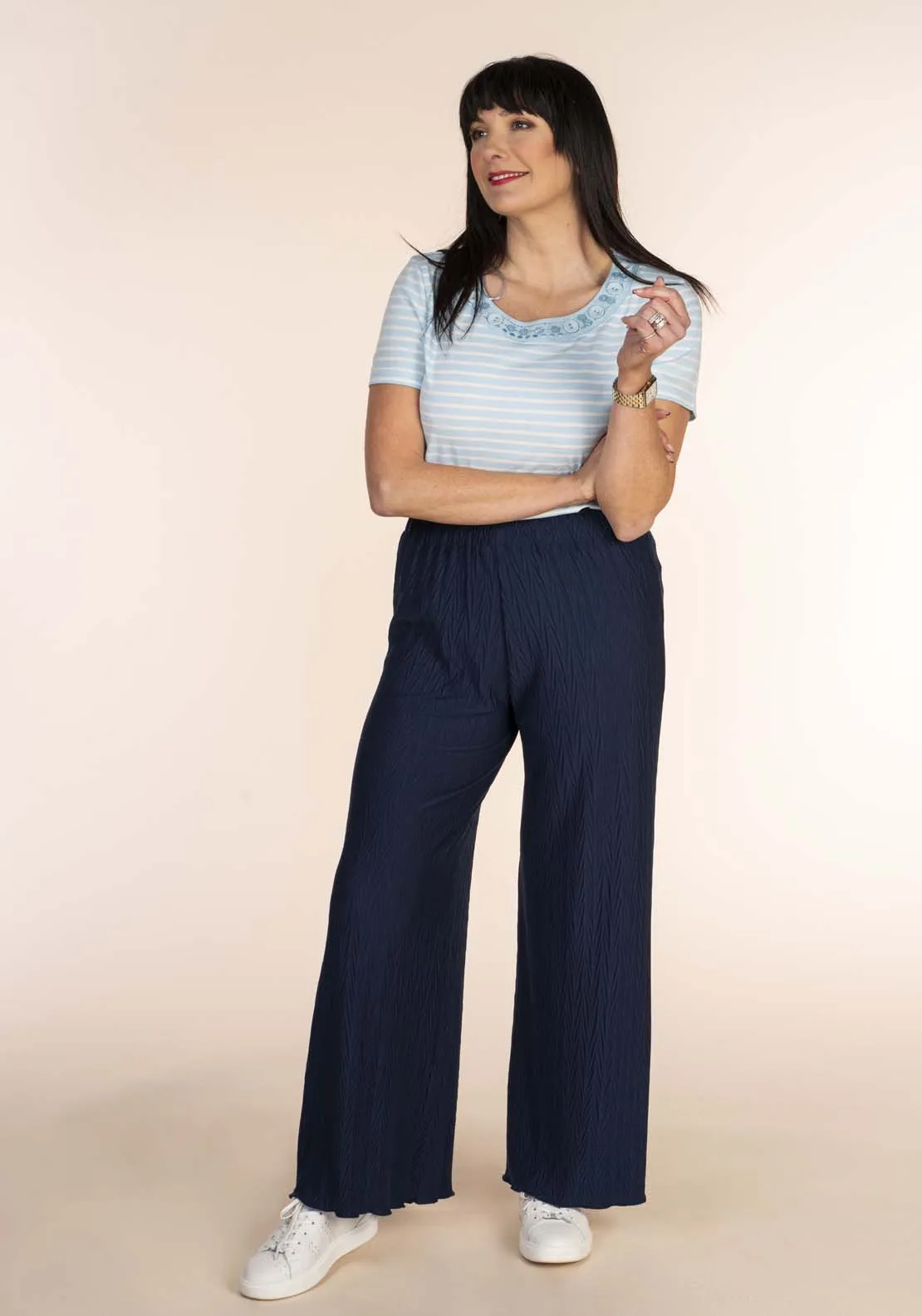 Pleated Pant - Navy