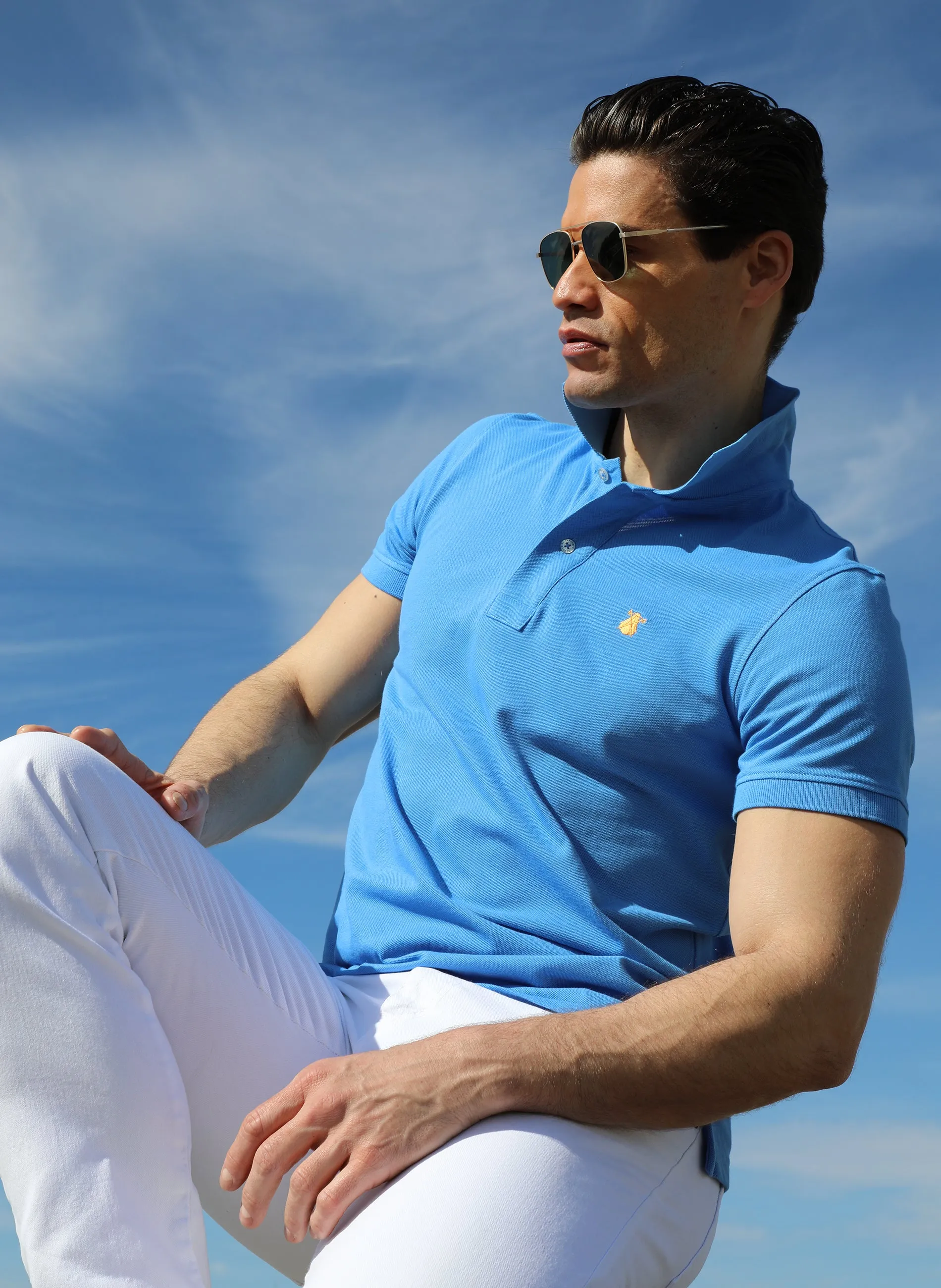 Polo Classic Azul Cielo Hombre