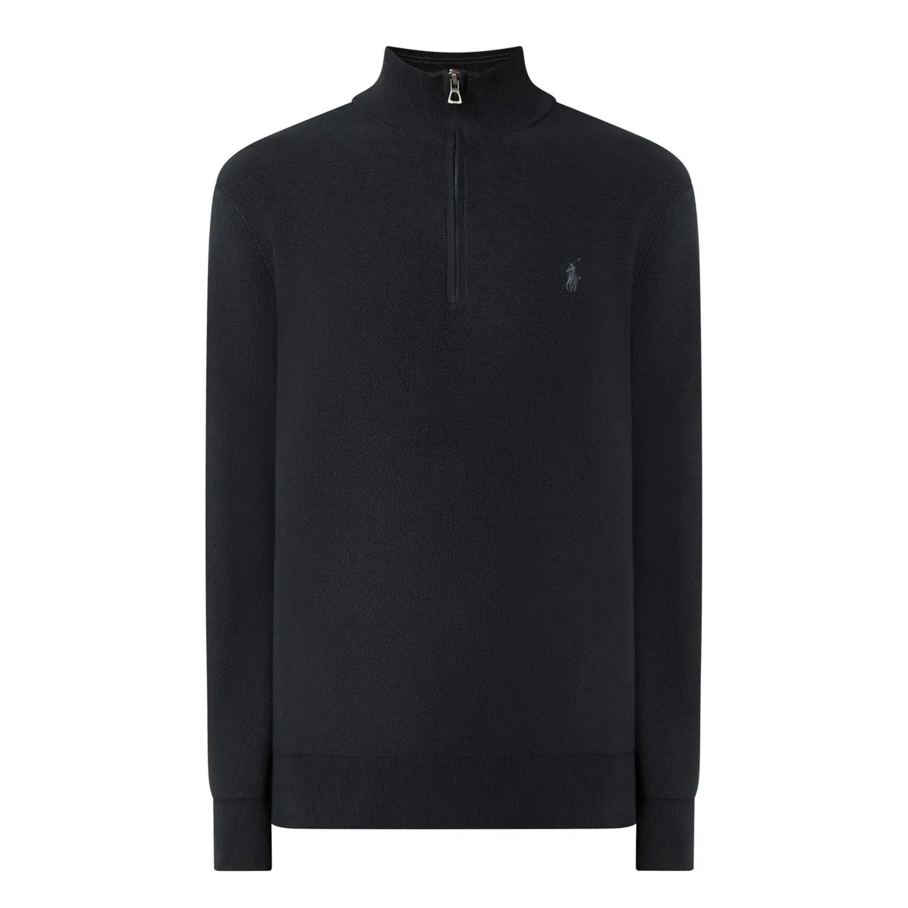 POLO RALPH LAUREN Pima Logo Half-Zip Sweater - Black