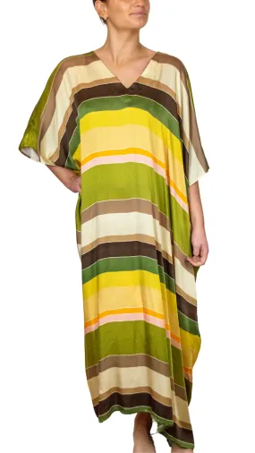 Pure Silk Kaftan Stripped OS