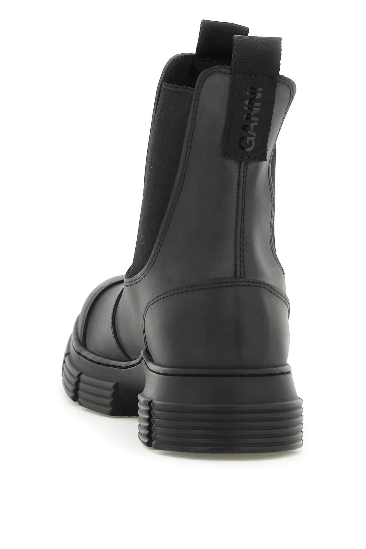 recycled rubber chelsea ankle boots S2174 BLACK