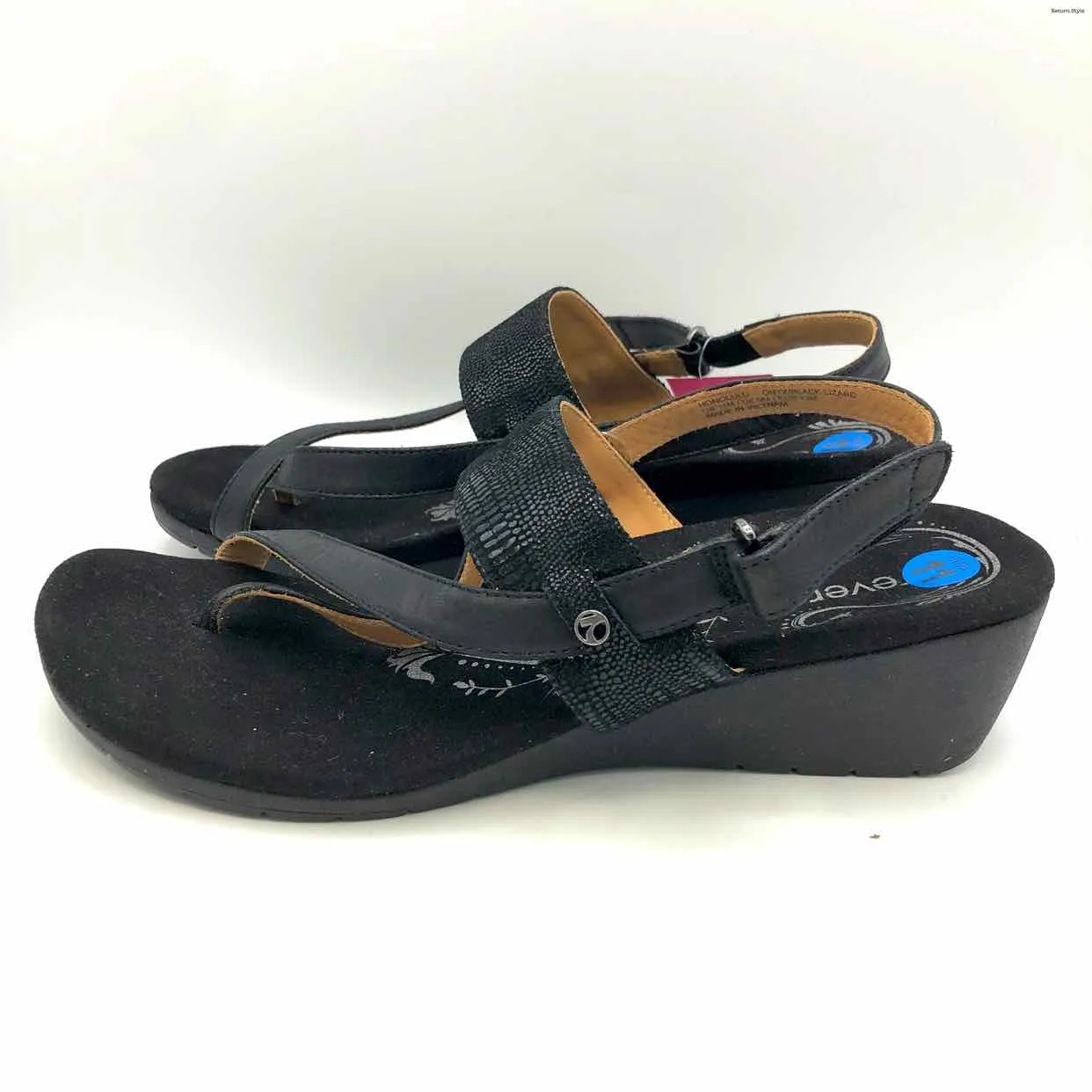 REVERE Black Leather Thong Sandal Shoe Size 42 US: 11 Shoes