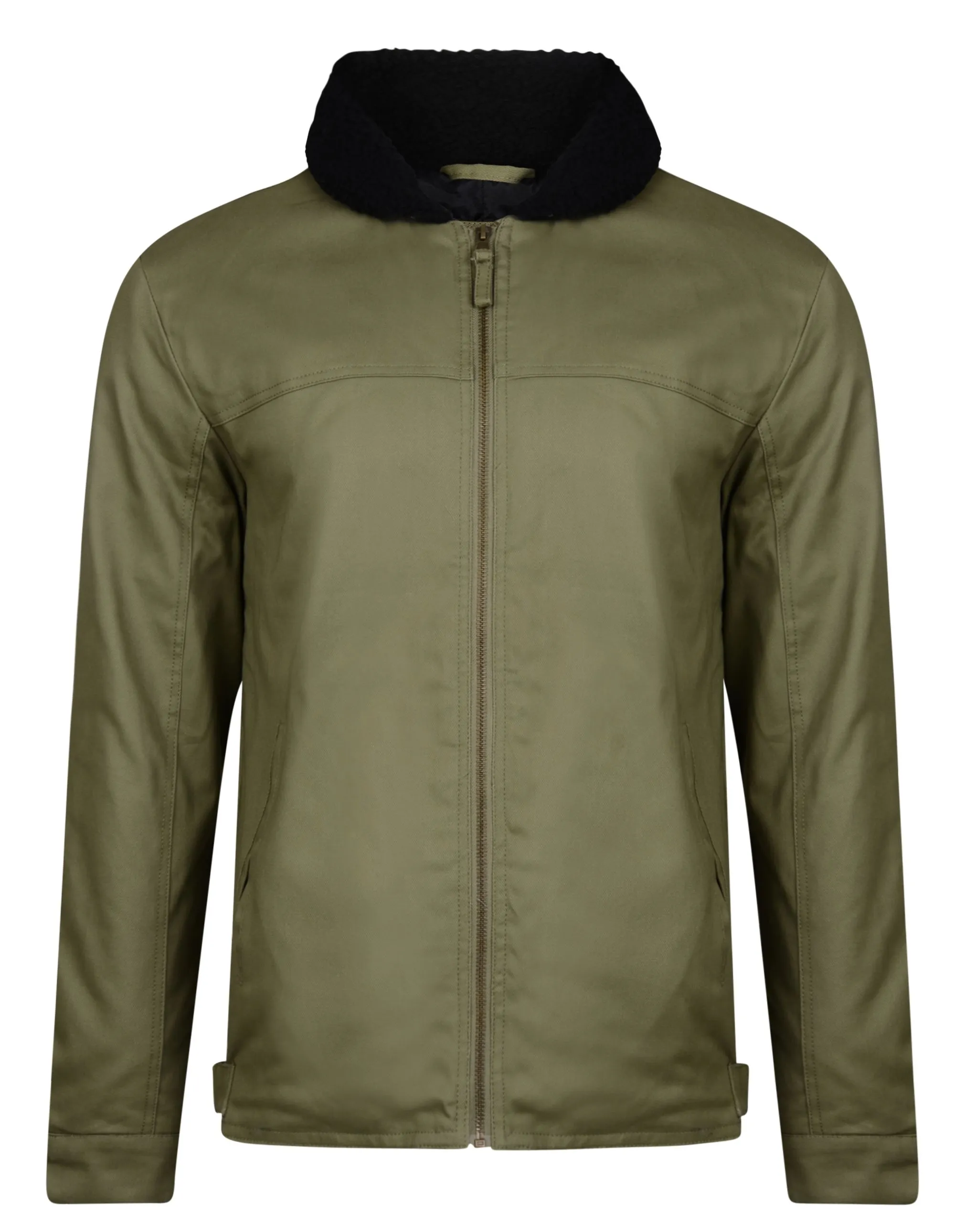 Ringspun Hostrup Cotton Borg Collar Flight Jacket Military