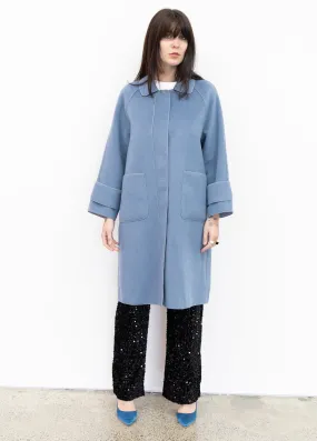 Sienna Wool Coat (light Prussian blue)