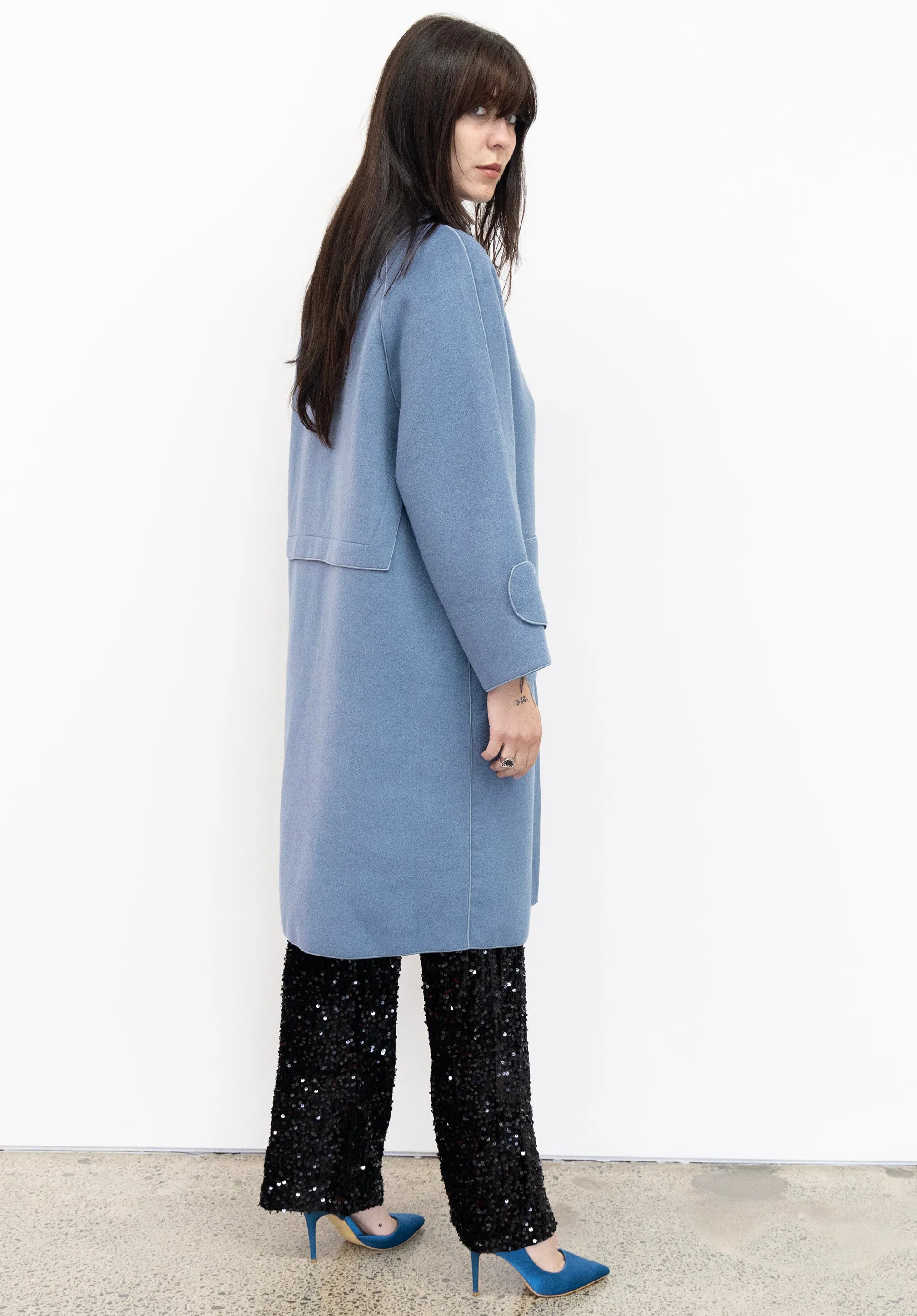 Sienna Wool Coat (light Prussian blue)