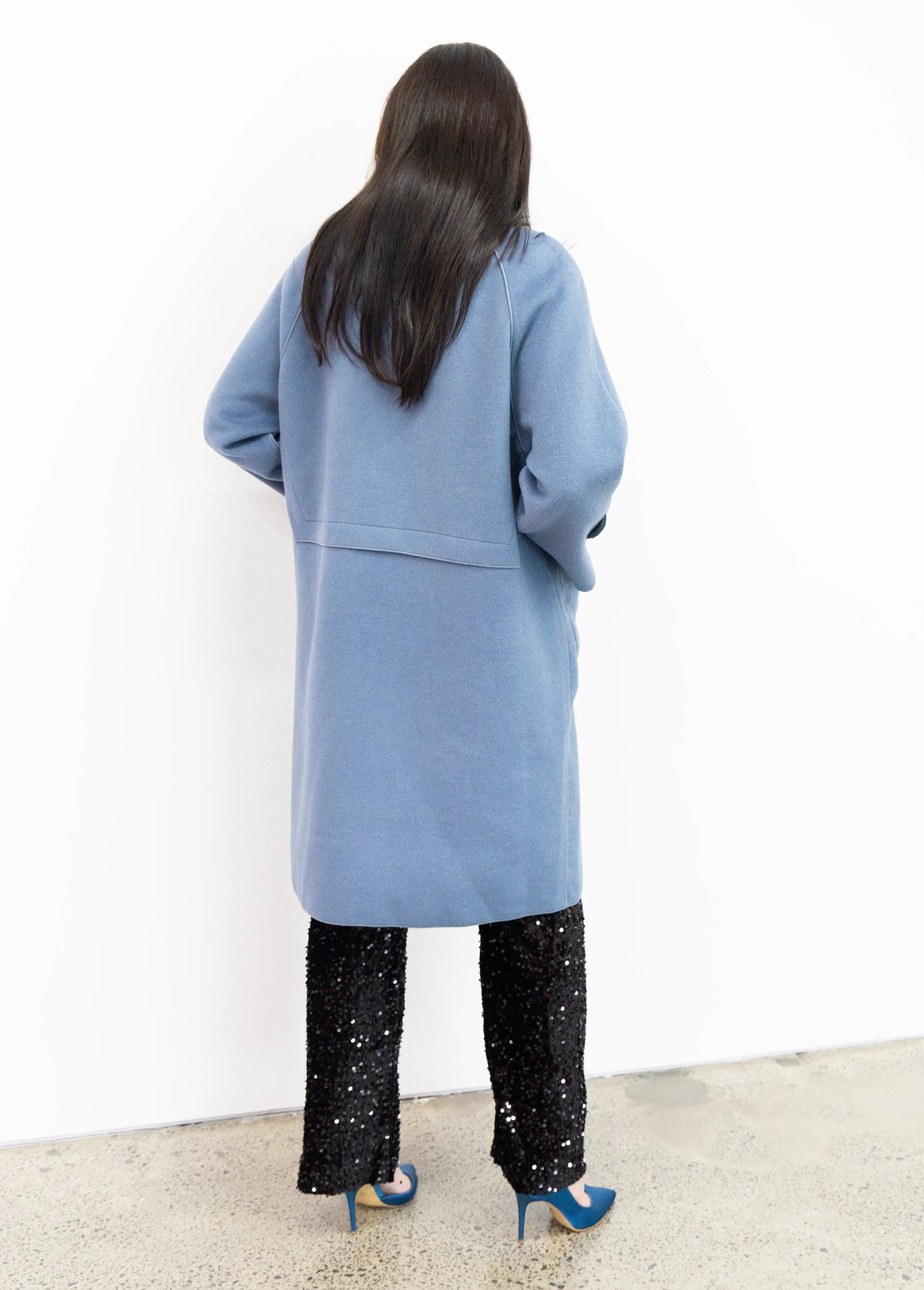 Sienna Wool Coat (light Prussian blue)