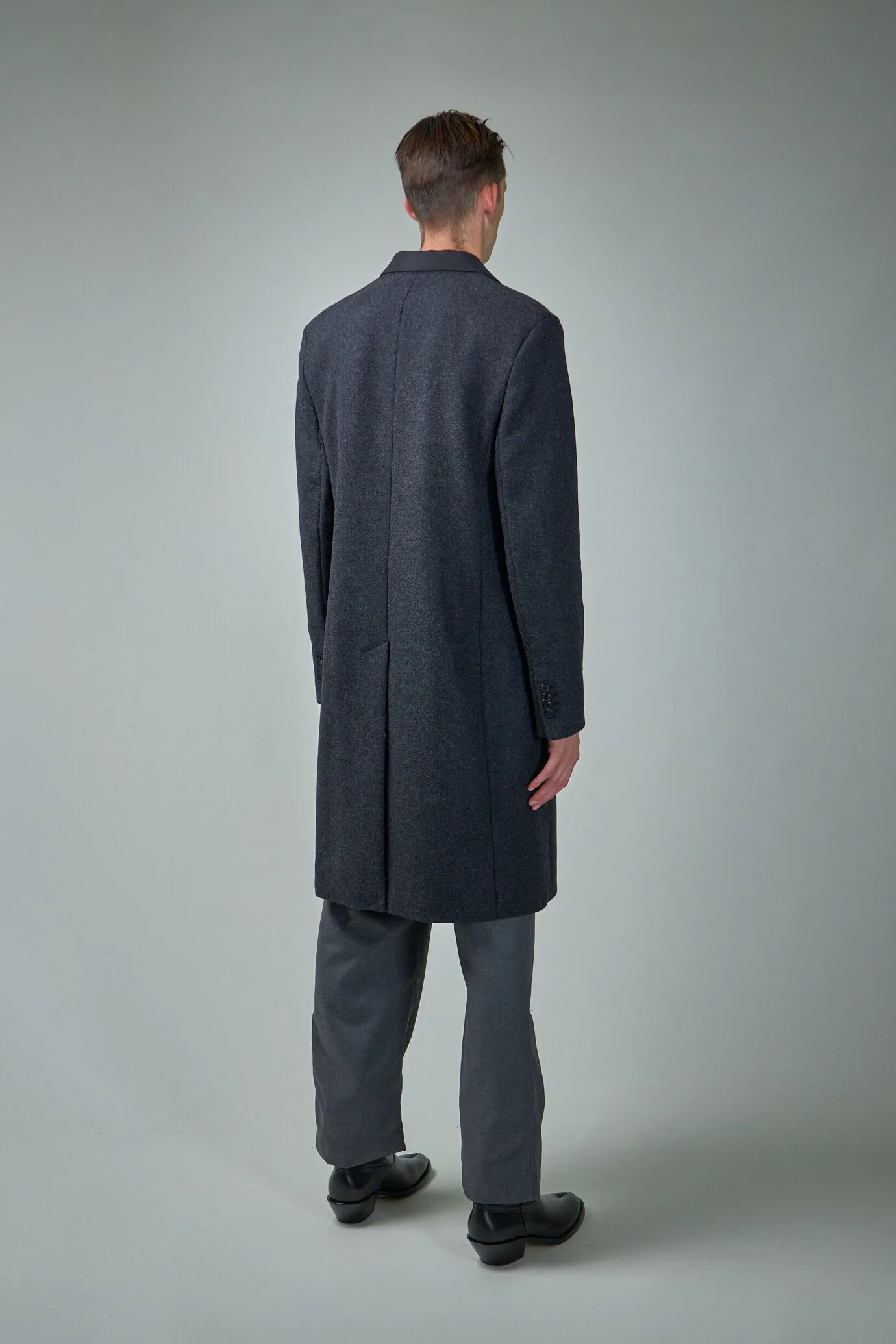 Single-Breasted Wool Blend Coat