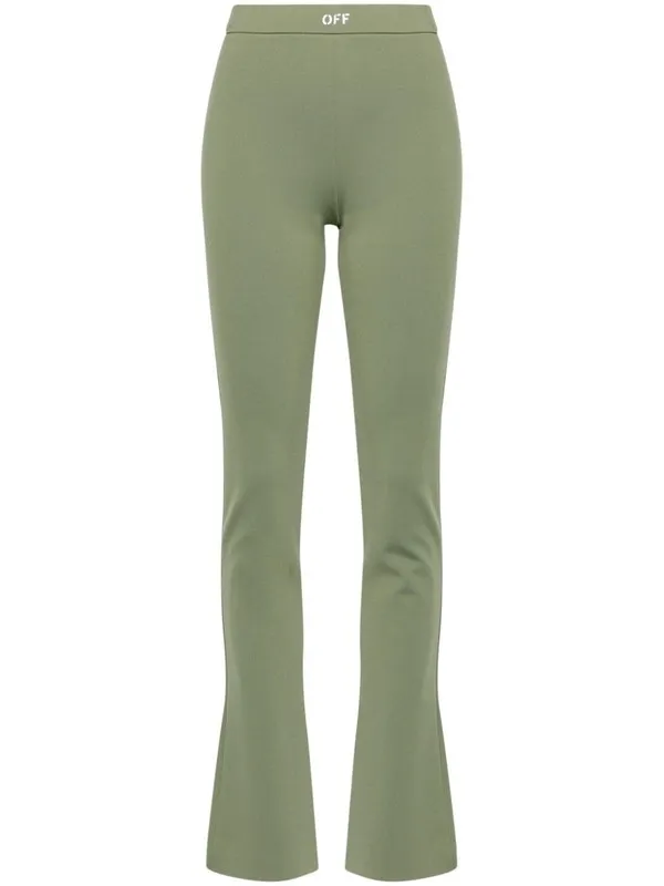 Sleek Split Leggings - Green/White