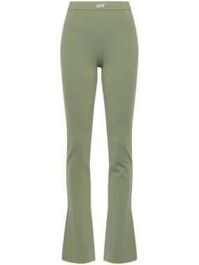 Sleek Split Leggings - Green/White