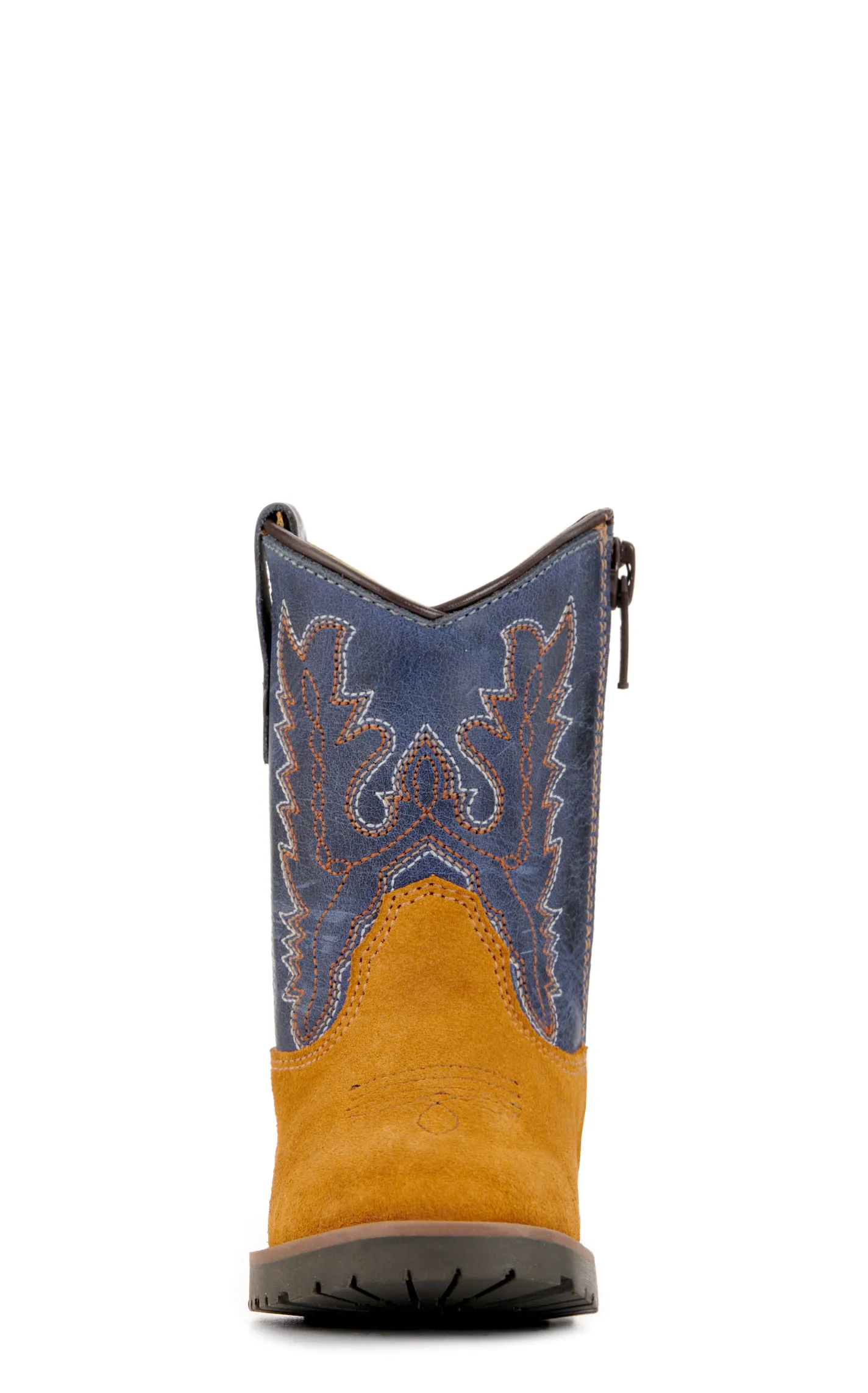 Smoky Mountain Toddler Autry Camel Roughout and Light Navy Wide Square Toe Cowboy Boots