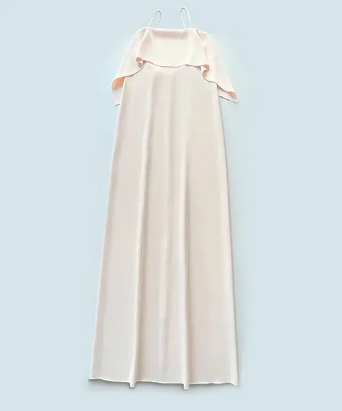 Square Flared Silky Long Dress