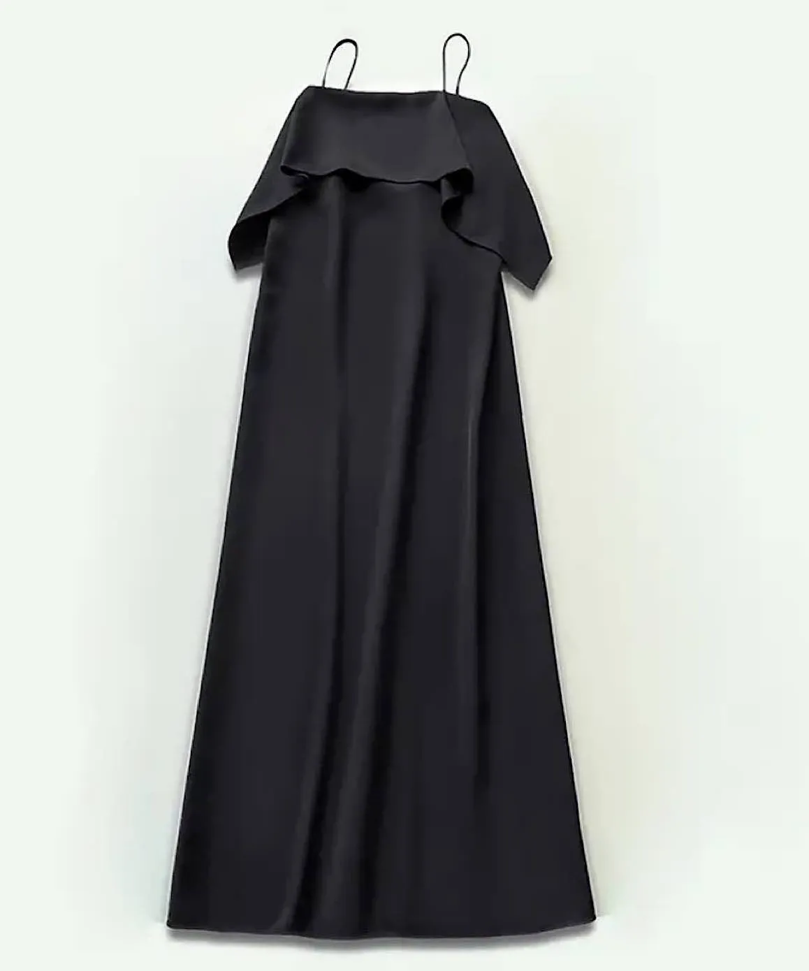 Square Flared Silky Long Dress