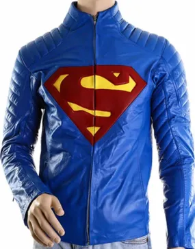 Superman And Lois Leather Jacket | Superman And Lois Blue Logo Jacket