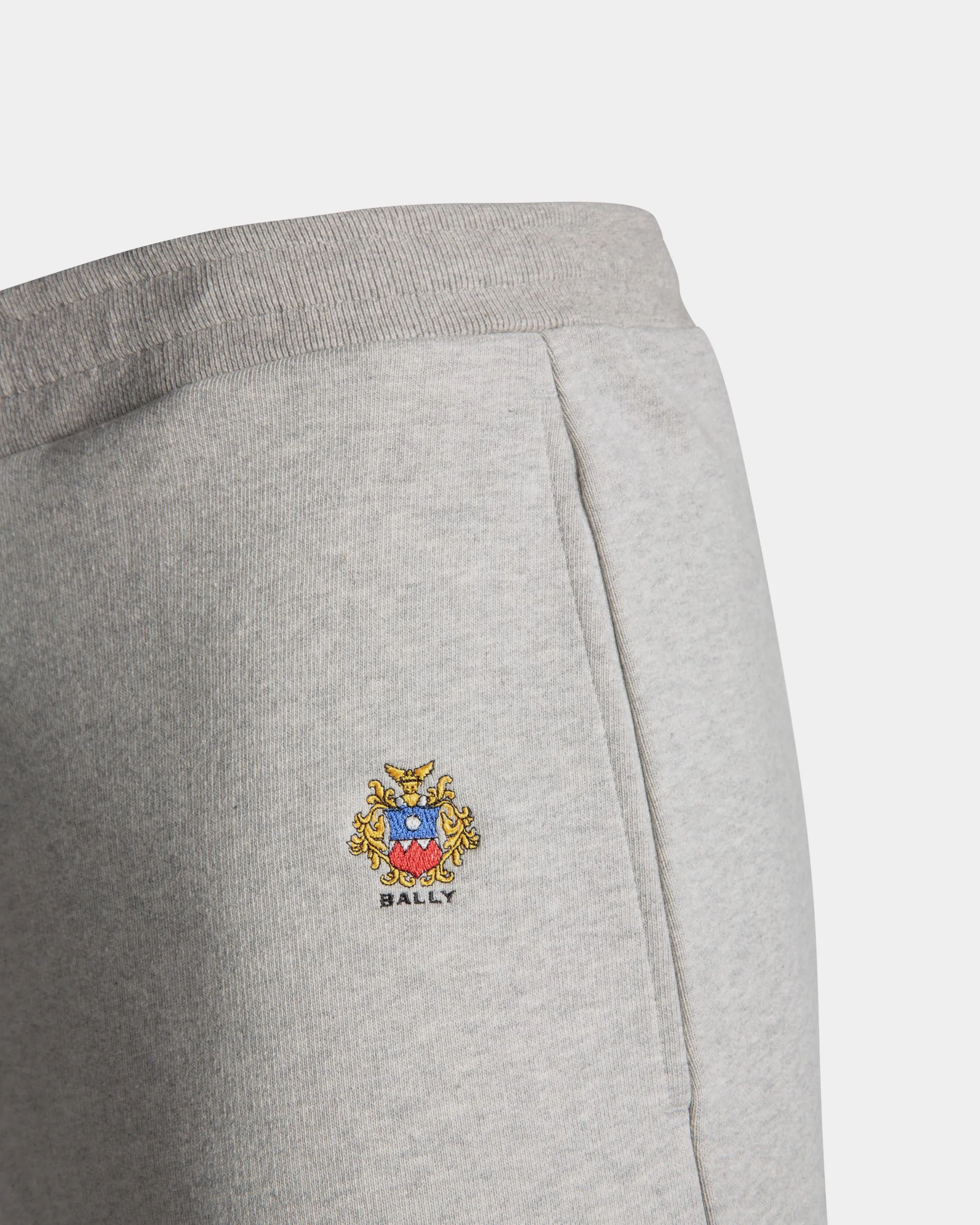 Sweatpants With a Bally Crest Logo In Grey Melange Cotton 