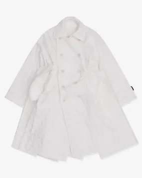 Tao - Women's Double Breasted Printed Coat - (White)