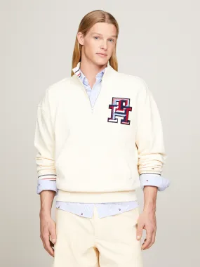 TH Monogram Tipped Quarter-Zip Sweatshirt | Sweatshirts & Hoodies | Tommy Hilfiger