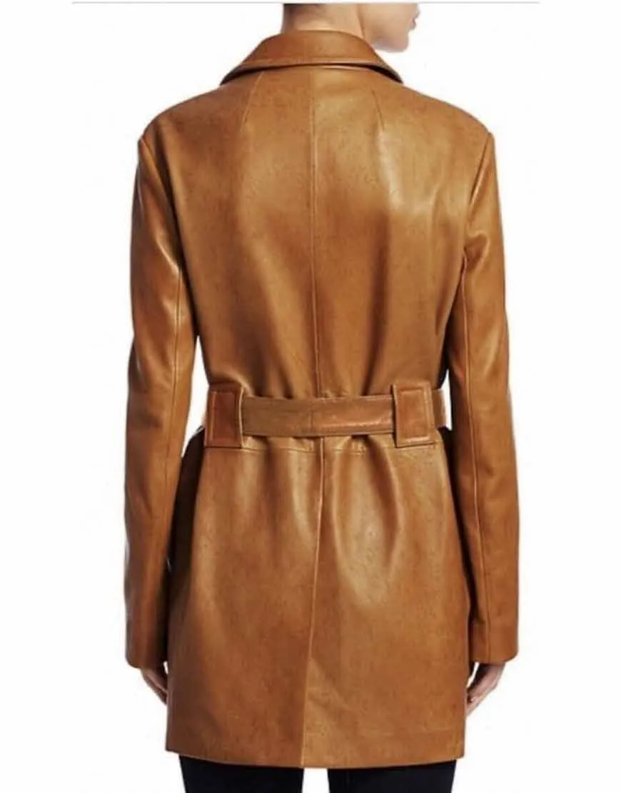 The Flight Attendant Kaley Cuoco Leather Coat | Ujackets.com