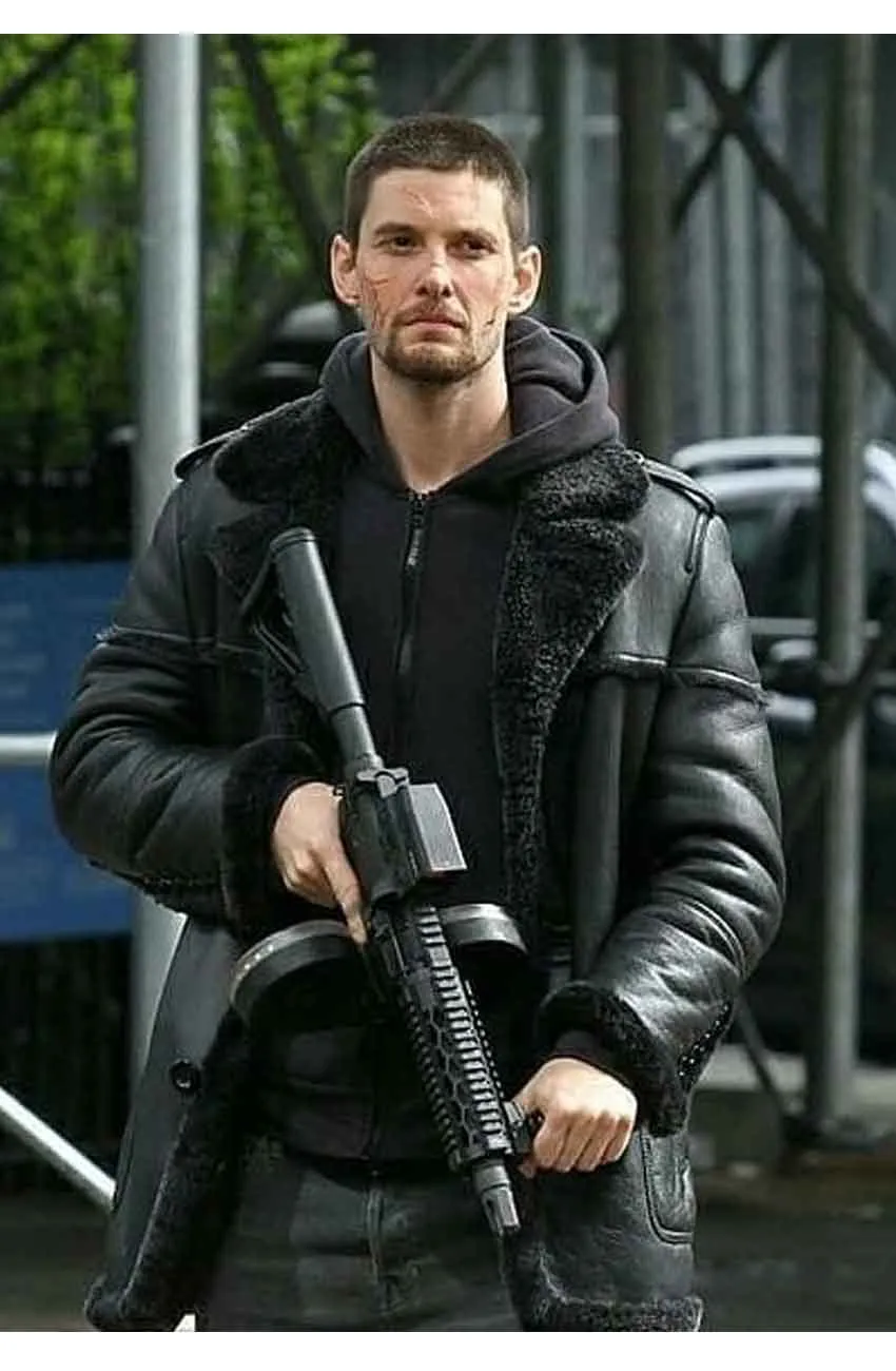 The Punisher 2 Billy Russo Coat - Ben Barnes Black Shearling Coat