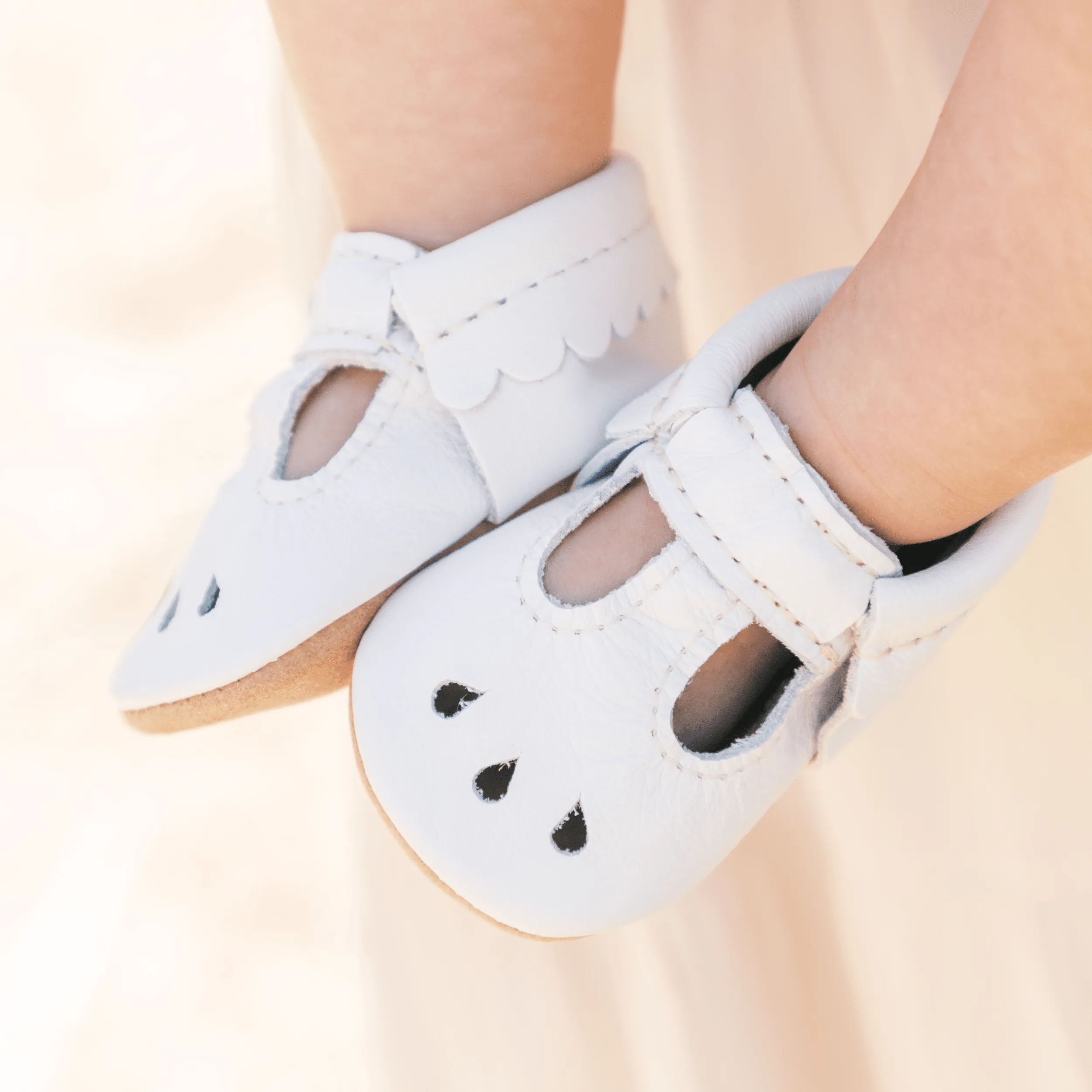 Toasted Bright White Mary Jane Baby Shoe