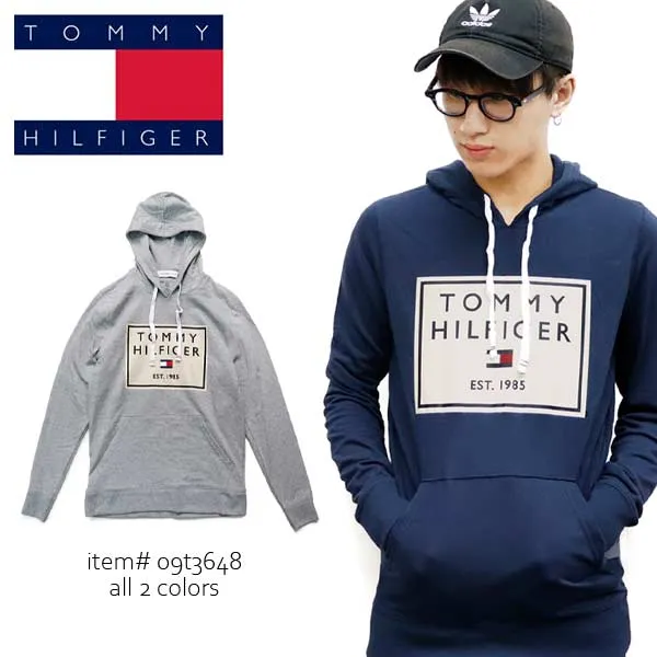 Tommy Hilfiger Men's Brushed Back Fleece Pullover Hoodie Red